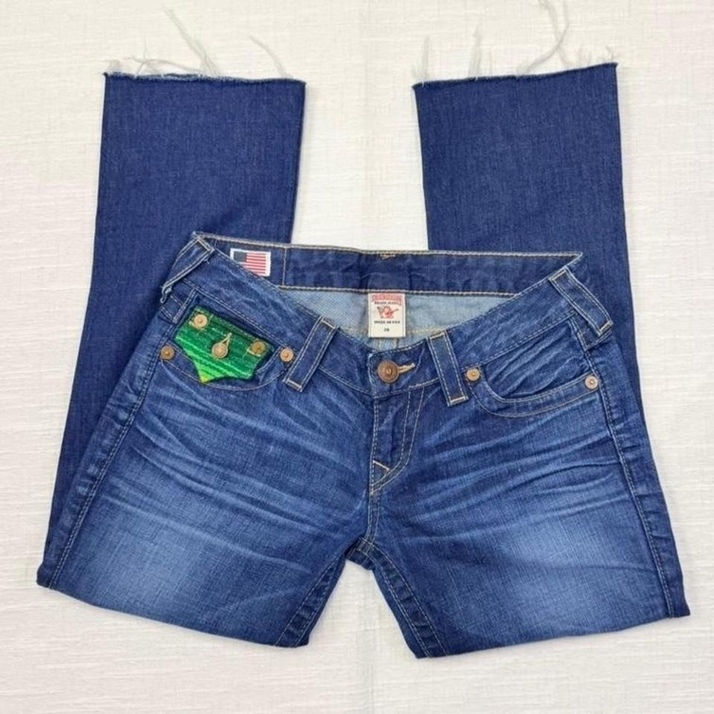 True Religion Billy Baja Jeans 26 Low Rise Bootcut Flap Pocket Y2K USA - Picture 4 of 8